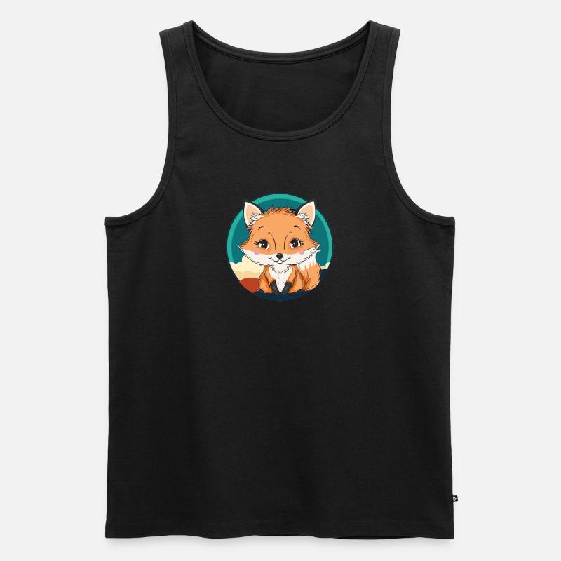 Fuchs Waldbewohner Waldtier - Männer Premium Bio Tank Top - Schwarz