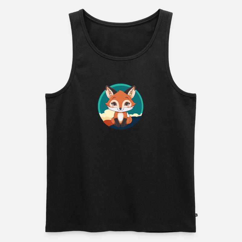 Fuchs Wald - Männer Premium Bio Tank Top - Schwarz