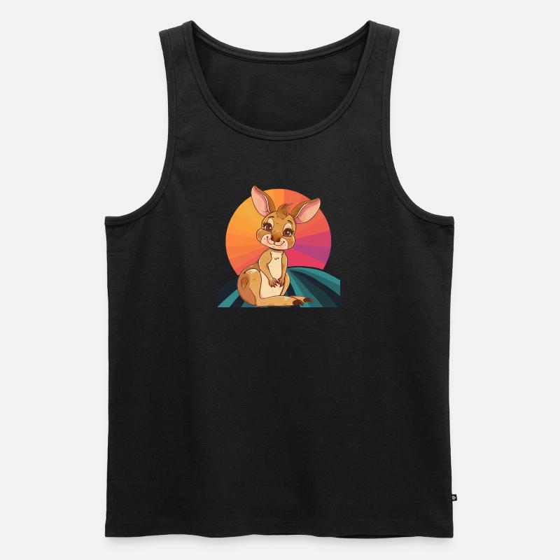 Kaenguru Outback - Männer Premium Bio Tank Top - Schwarz