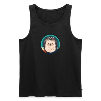 Hedgehog Prickly Porcupine - Men's Premium Organic Tank Top - black - Front - AI Model Male 178 light (178cm)