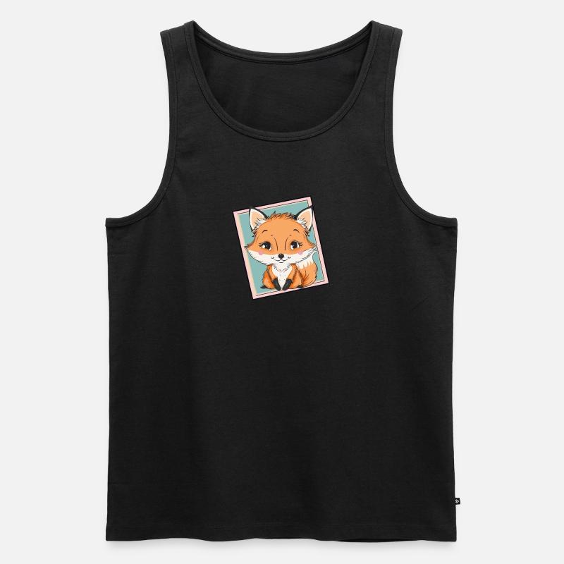 Fuchs Wald Waldtier - Männer Premium Bio Tank Top - Schwarz