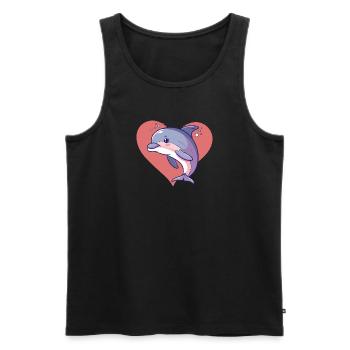 Dolphin Sea Creature - Men's Premium Organic Tank Top - black - Front - AI Model Male 178 light (178cm)