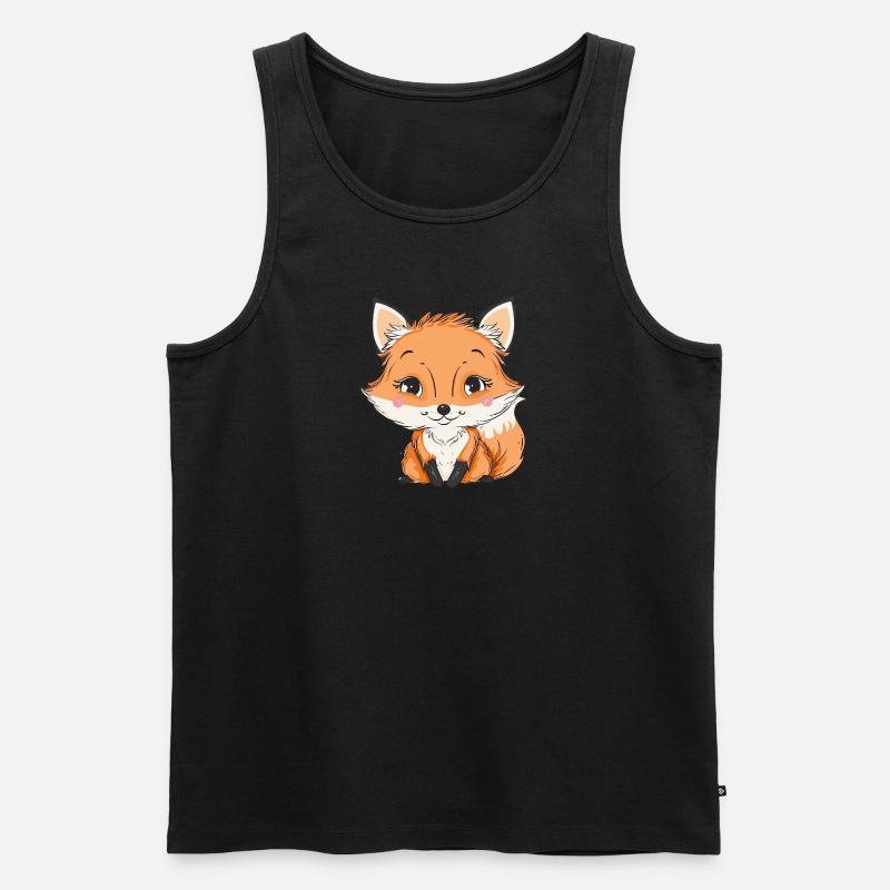Fuchs Waldtier - Männer Premium Bio Tank Top - Schwarz
