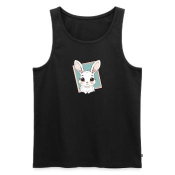 Hase Ostern Hasenzahn - Männer Premium Bio Tank Top - Schwarz - Vorne - Michal (187cm)