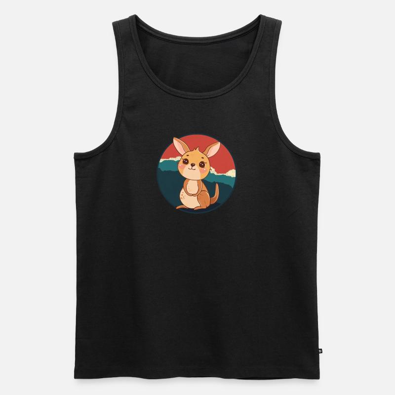 Kaenguru Aussie Beuteltier - Männer Premium Bio Tank Top - Schwarz