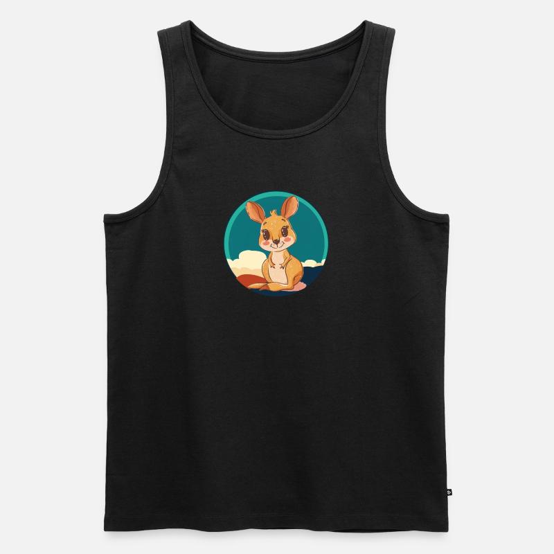 Kaenguru Melbourne Aussie - Männer Premium Bio Tank Top - Schwarz