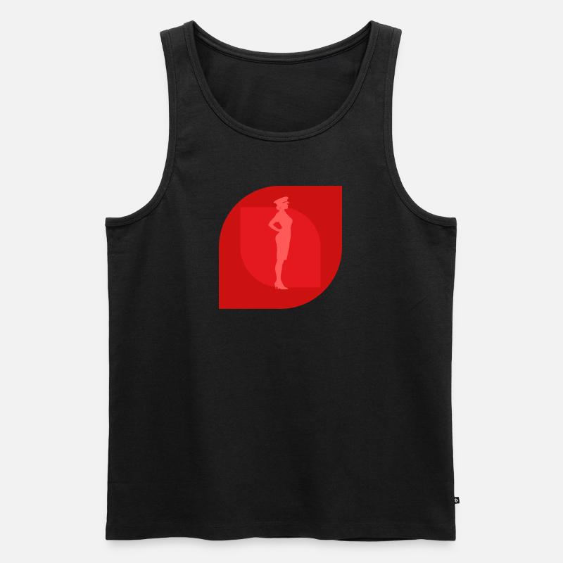 Stewardess Flugbegleiter - Männer Premium Bio Tank Top - Schwarz