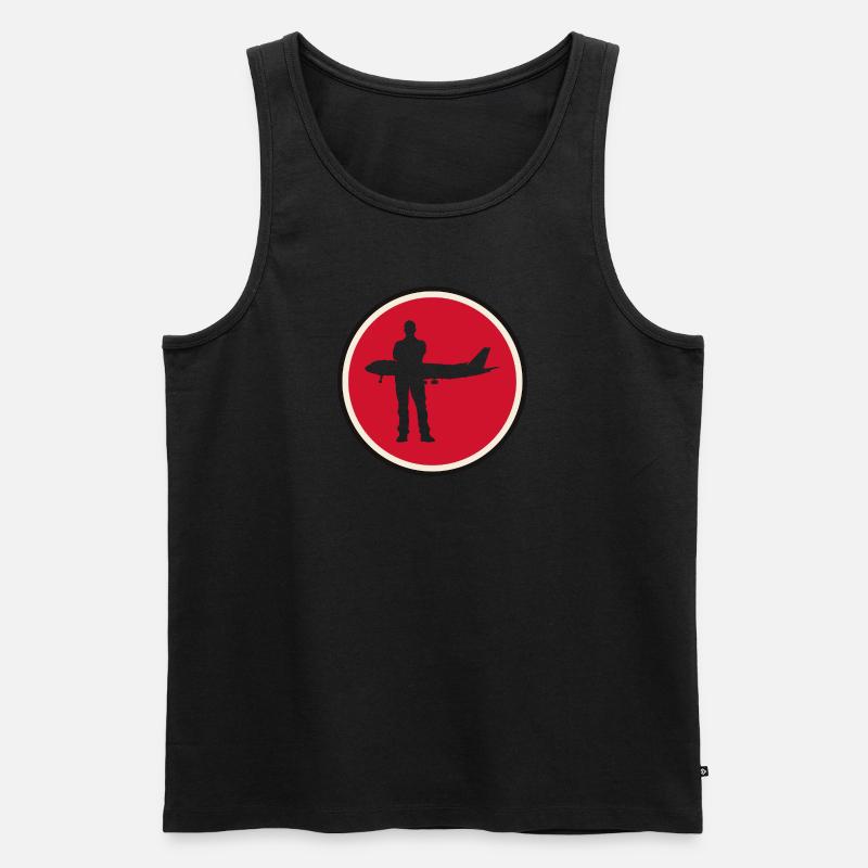 Stewardess Flugbegleiter - Männer Premium Bio Tank Top - Schwarz