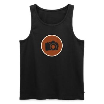 Fotografie Digitalkamera Objektiv - Männer Premium Bio Tank Top - Schwarz - Vorne - Michal (187cm)