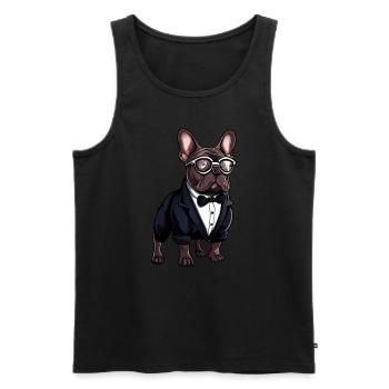 French Bulldog The Gentelmen - Men's Premium Organic Tank Top - black - Front - Michal (187cm)