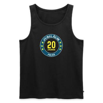 Polier Jubiläum 20 Jahre 20 jähriges Jubi Arbeit - Männer Premium Bio Tank Top - Schwarz - Vorne - Michal (187cm)