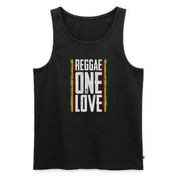 reggae un amour - Débardeur bio Premium Homme - noir - Devant - AI Model Male 178 light (178cm)