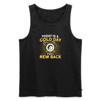 Gold Panner Gold Miner Gold Digger Gift - Men's Premium Organic Tank Top - black - Front - Michal (187cm)