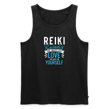 Symbole Reiki Maître Reiki Cadeau de Cristal Reiki - Débardeur bio Premium Homme - noir - Devant - Michal (187cm)