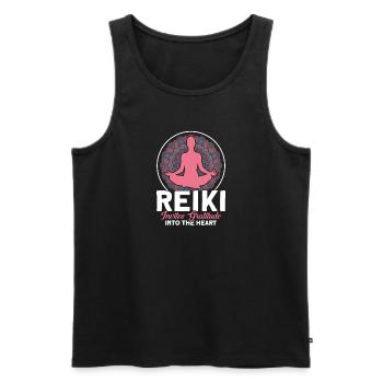 Symbole Reiki Maître Reiki Cadeau de Cristal Reiki - Débardeur bio Premium Homme - noir - Devant - Michal (187cm)