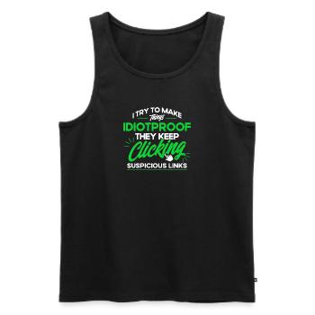 Network Security Specialist Gift - Men's Premium Organic Tank Top - black - Front - Michal (187cm)