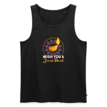 Diwali Hindus Sikh Festival of Lights Gift - Men's Premium Organic Tank Top - black - Front - AI Model Male 178 light (178cm)