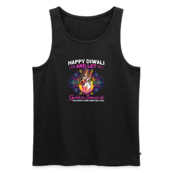 Diwali Hindus Sikh Festival of Lights Gift - Men's Premium Organic Tank Top - black - Front - AI Model Male 178 light (178cm)