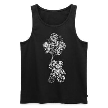 Bear Balloon Line Art - Men's Premium Organic Tank Top - black - Front - AI Model Male 178 light (178cm)