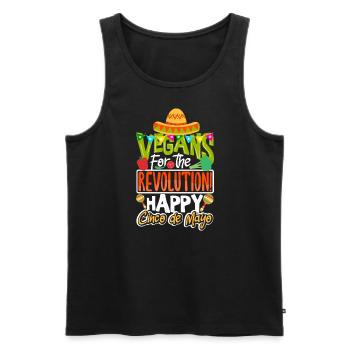 Vegan happy Cinco de Mayo! - Men's Premium Organic Tank Top - black - Front - Michal (187cm)