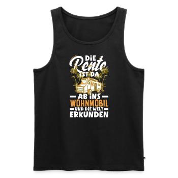 Die Rente ist da, ab ins Wohnmobil und die Welt - Männer Premium Bio Tank Top - Schwarz - Vorne - Michal (187cm)