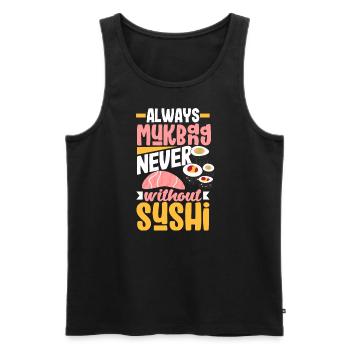 Mukbang et Sushi - Débardeur bio Premium Homme - noir - Devant - AI Model Male 178 light (178cm)