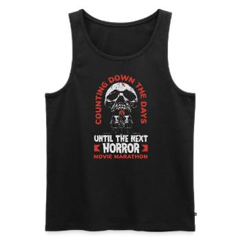 Counting down the days until the next horror - Männer Premium Bio Tank Top - Schwarz - Vorne - AI Model Male 178 light (178cm)