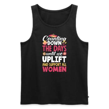 Counting down the days until we uplift and - Men's Premium Organic Tank Top - black - Front - AI Model Male 178 light (178cm)