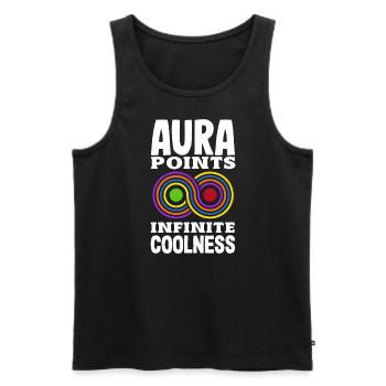 Aura Points Infinete Coolness Trendy Viral - Men's Premium Organic Tank Top - black - Front - AI Model Male 178 light (178cm)