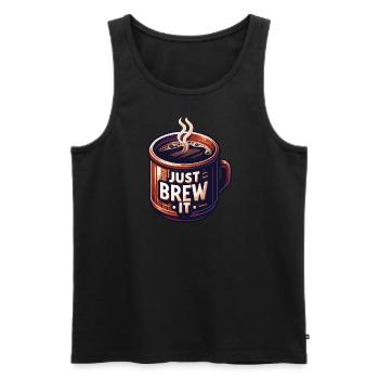 Einfach aufbrühen - Männer Premium Bio Tank Top - Schwarz - Vorne - Michal (187cm)