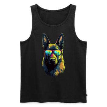 Deutscher Schäferhund Hund Hunderasse - Männer Premium Bio Tank Top - Schwarz - Vorne - AI Model Male 178 light (178cm)