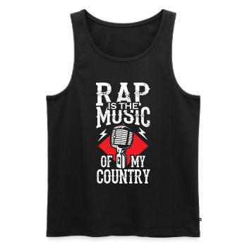 RAP est la musique de mon pays - Débardeur bio Premium Homme - noir - Devant - Michal (187cm)