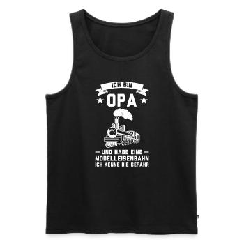 Dampflokomotive Opa Eisenbahner Geschenk - Männer Premium Bio Tank Top - Schwarz - Vorne - Michal (187cm)