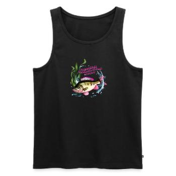 Angeldiven des Barschs: Eleganz in Aktion - Männer Premium Bio Tank Top - Schwarz - Vorne - Michal (187cm)