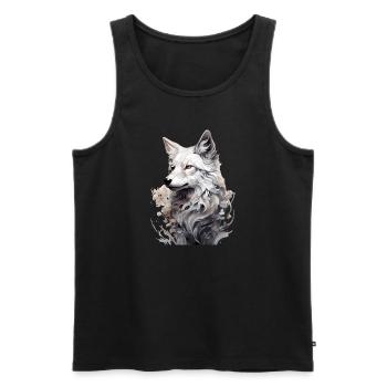 Polarfuchs - Männer Premium Bio Tank Top - Schwarz - Vorne - AI Model Male 178 light (178cm)