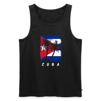 Kuba Flagge Karibik Urlaub Cuba Reise Havanna - Männer Premium Bio Tank Top - Schwarz - Vorne - AI Model Male 178 light (178cm)