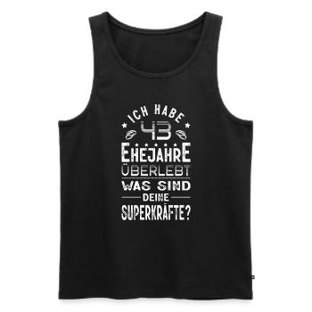 Hochzeitsgeschenk 43 Jahre Ehe Hochzeitstag - Männer Premium Bio Tank Top - Schwarz - Vorne - Michal (187cm)