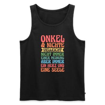 Onkel & Nichte Familie Onkels Geschenk - Männer Premium Bio Tank Top - Schwarz - Vorne - Michal (187cm)
