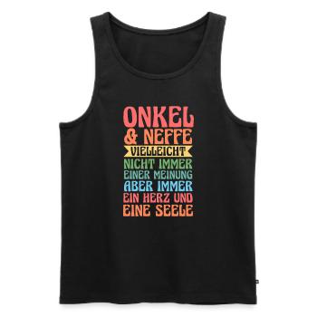 Onkel & Neffe Familie Onkel Geschenk - Männer Premium Bio Tank Top - Schwarz - Vorne - Michal (187cm)