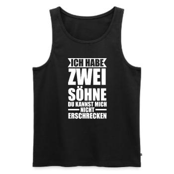 2 Söhne Familie Mama von 2 Söhnen Geschenk - Männer Premium Bio Tank Top - Schwarz - Vorne - Michal (187cm)