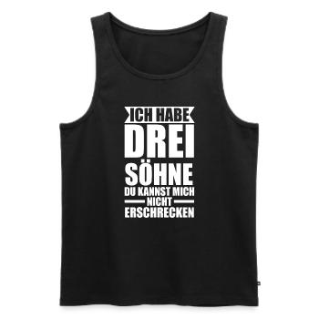 3 Söhne Familie Mama von 3 Söhnen Geschenk - Männer Premium Bio Tank Top - Schwarz - Vorne - Michal (187cm)
