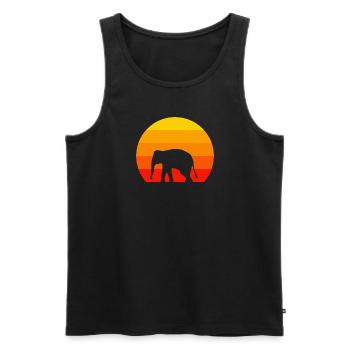 Afrika Tierliebhaber Retro Elefant - Männer Premium Bio Tank Top - Schwarz - Vorne - AI Model Male 178 light (178cm)