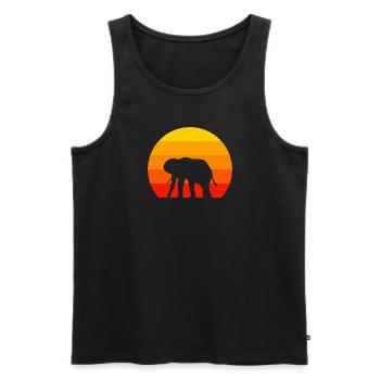 Retro Elefant - Männer Premium Bio Tank Top - Schwarz - Vorne - AI Model Male 178 light (178cm)