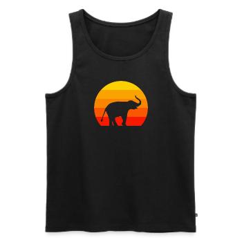 Zoo Amoureux des animaux Afrique Animal Rétro Éléphant - Débardeur bio Premium Homme - noir - Devant - Michal (187cm)
