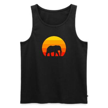 Afrique Amoureux des animaux Rétro Zoo Animal Elephant - Débardeur bio Premium Homme - noir - Devant - Michal (187cm)