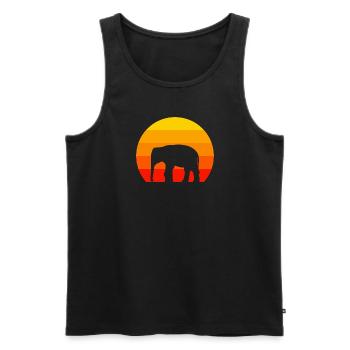 Afrique Safari Amoureux des Animaux Cadeau Rétro Éléphant - Débardeur bio Premium Homme - noir - Devant - Michal (187cm)