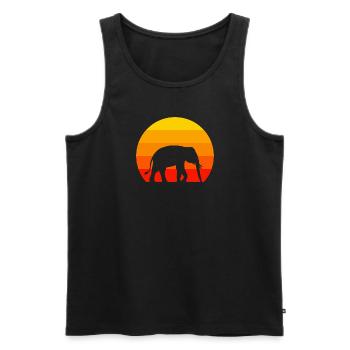 Amoureux des animaux Afrique Animal Cadeau Rétro Éléphant - Débardeur bio Premium Homme - noir - Devant - Michal (187cm)
