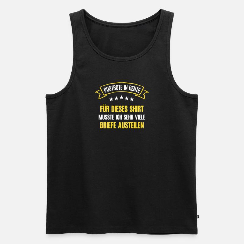 Postbote Rente Rentner Briefträger Ruhestand Bote - Männer Premium Bio Tank Top - Schwarz