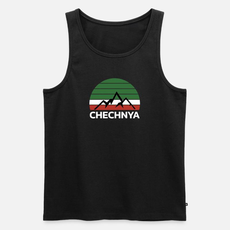 Chechnya Chechen Tschetschenien Tschetschene Flag - Männer Premium Bio Tank Top - Schwarz
