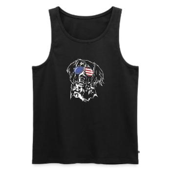 Kleiner Münsterländer Amérique Flag Dogs Wilsigns - Débardeur bio Premium Homme - noir - Devant - Michal (187cm)